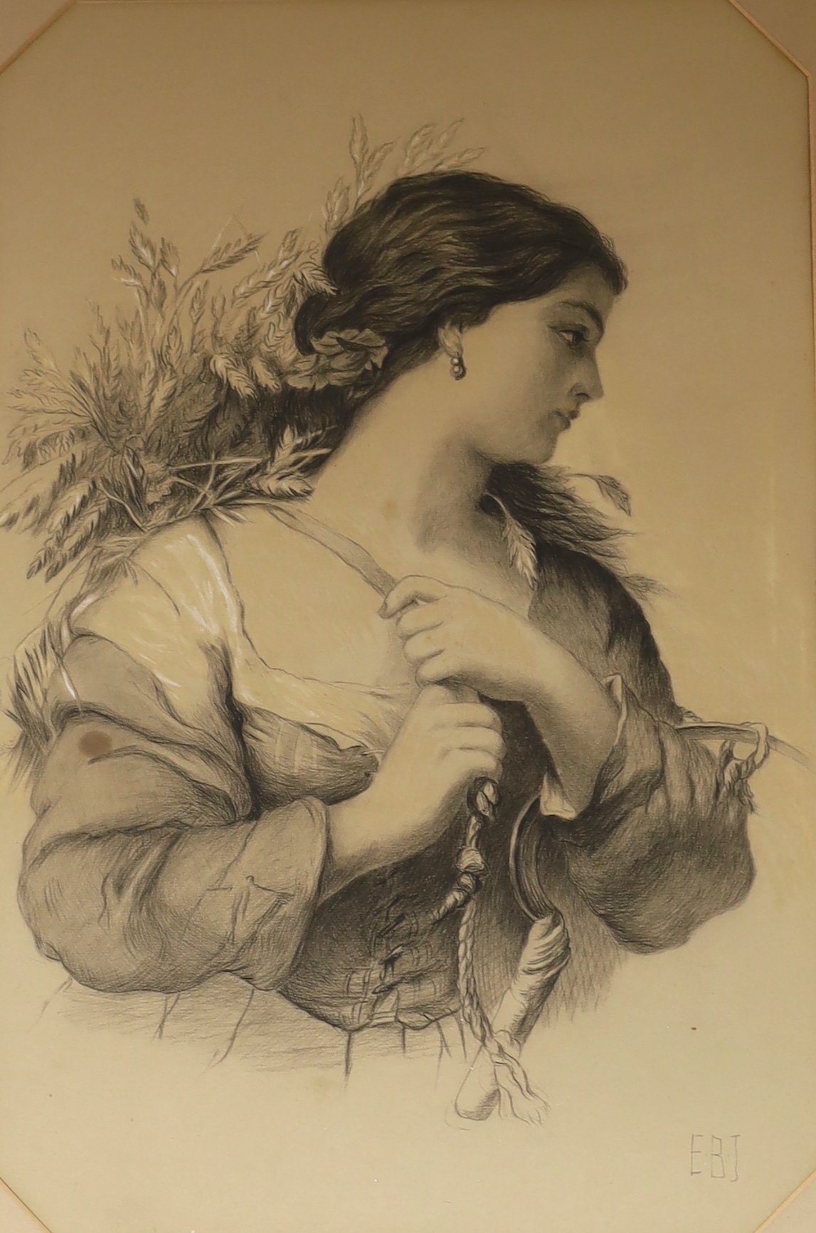Heightened charcoal, Portrait of a young lady, 48 x 32cm